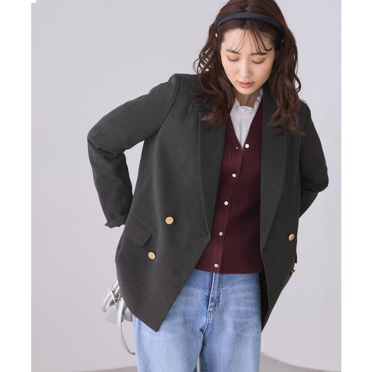 【WEB限定】レディハンサムシリーズ ウールライク金ボタンミドル丈ジャケット(総… | ROPE' PICNIC | 詳細画像4 