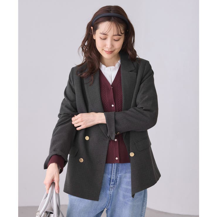 【WEB限定】レディハンサムシリーズ ウールライク金ボタンミドル丈ジャケット(総… | ROPE' PICNIC | 詳細画像5 