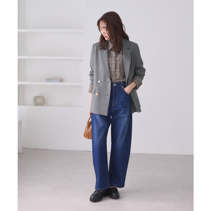 【WEB限定】レディハンサムシリーズ ウールライク金ボタンミドル丈ジャケット(総… | ROPE' PICNIC | 詳細画像8 