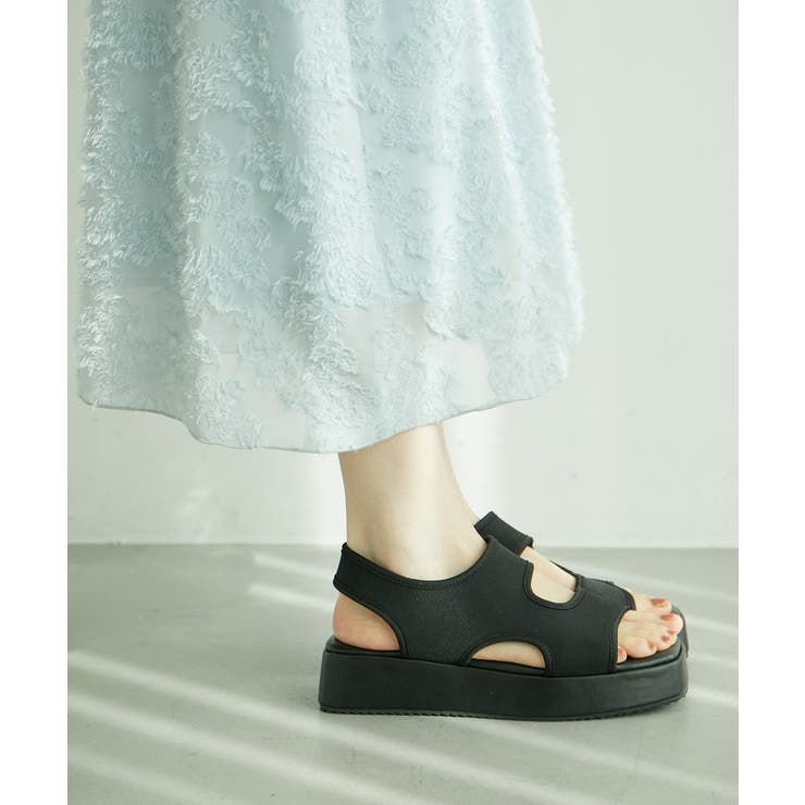 ブラック(01) | ネオプレーンプラットフォームサンダル | ROPE' PICNIC