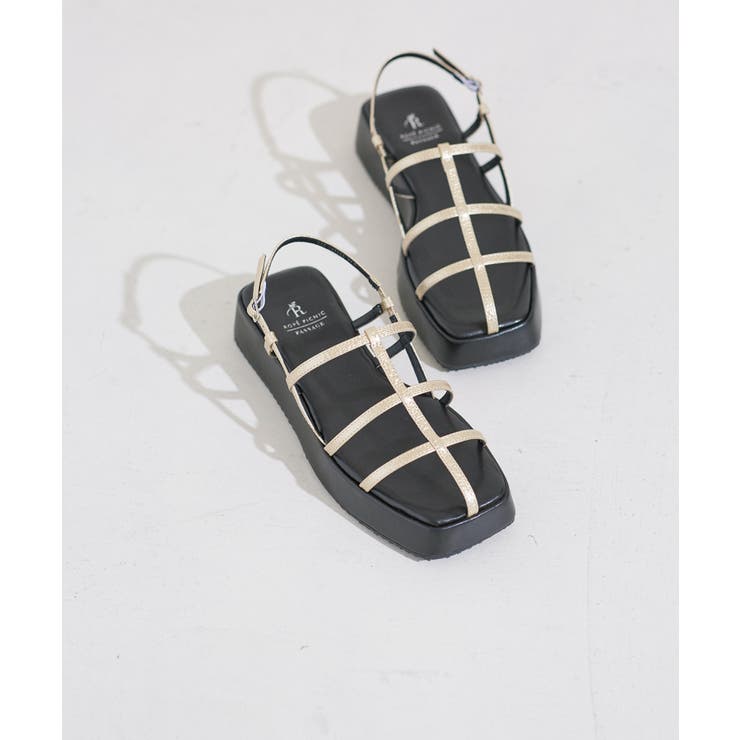 ゴールド(90) | スキニーストラッププラットフォームサンダル | ROPE' PICNIC