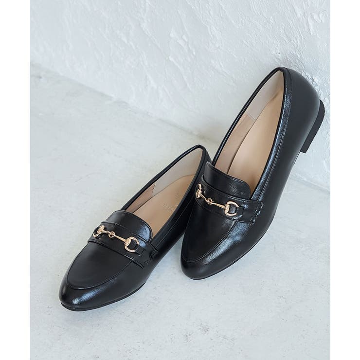 ブラック(01) | HARUTA リンクルエナメルビット付フラットローファー | ROPE' PICNIC