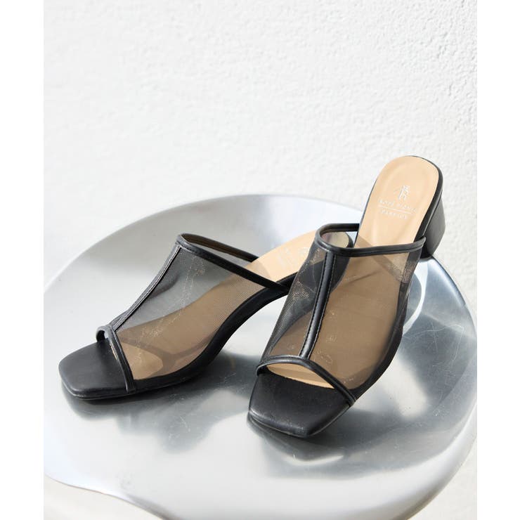 ブラック(01) | スクエアトゥチュールミュール | ROPE' PICNIC