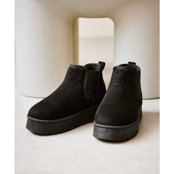 ブラック(01) | ウォームショートムートンライクブーツ | ROPE' PICNIC