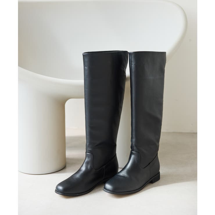 ブラック(01) | バックスリットロングブーツ | ROPE' PICNIC