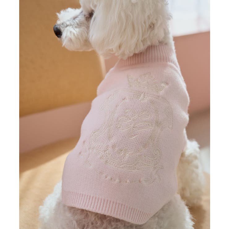 ピンク(63) | 【DOG】スエットライク刺繍ニット/リンクコーデ | ROPE' PICNIC