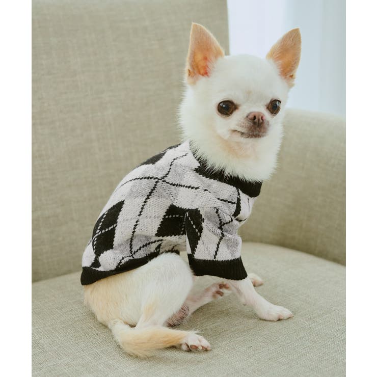 ブラック(01) | 【DOG】アーガイルニットプルオーバー | ROPE' PICNIC