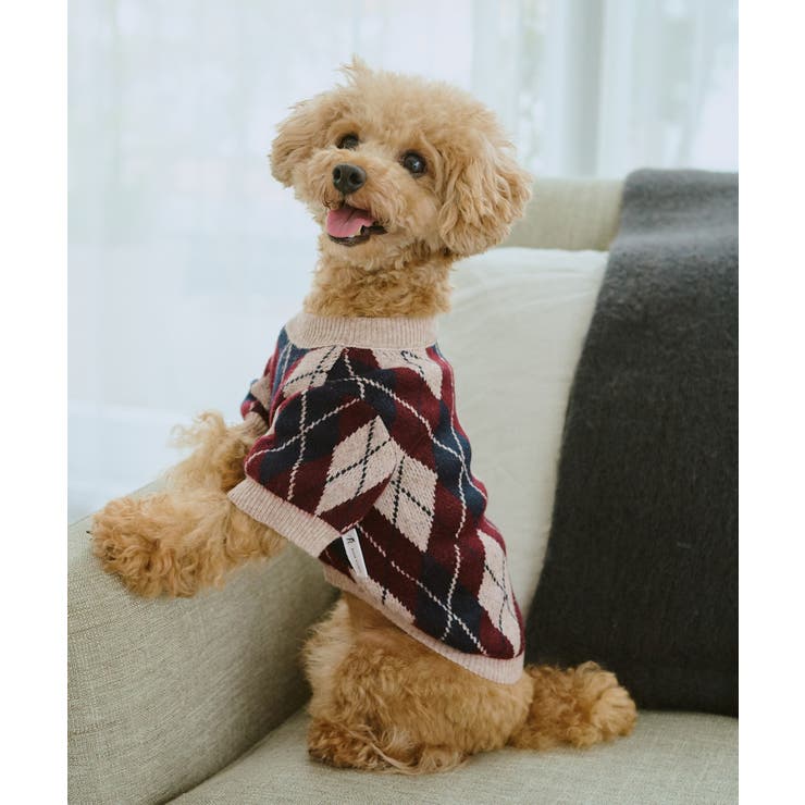 ベージュ(27) | 【DOG】アーガイルニットプルオーバー | ROPE' PICNIC