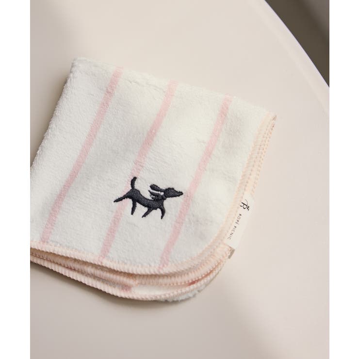 ピンク(63) | ワンポイント刺繍ストライプタオルハンカチ/ボックス入り | ROPE' PICNIC