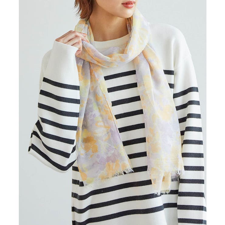 ラベンダー系(53) | リサイクルポリエステルフラワープリントスカーフ | ROPE' PICNIC