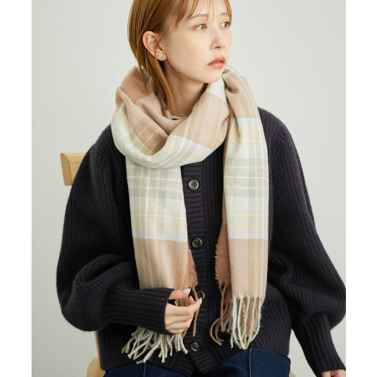 ベージュ系(28) | ソフトタッチチェックストール | ROPE' PICNIC