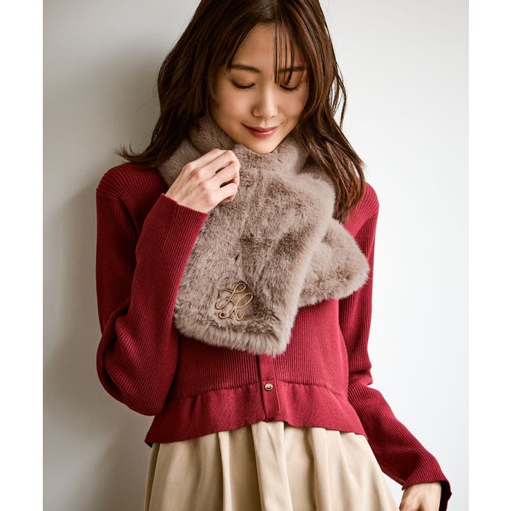 ブラウン系(22) | ブローチ付きフェイクファーティペット | ROPE' PICNIC