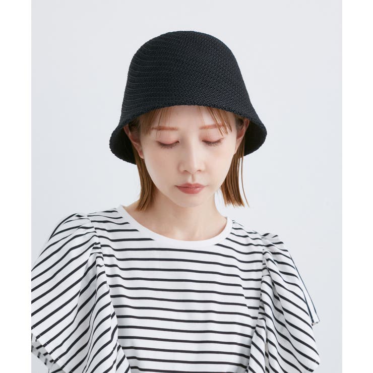 ブラック(01) | 変わり編みサーモベルハット | ROPE' PICNIC