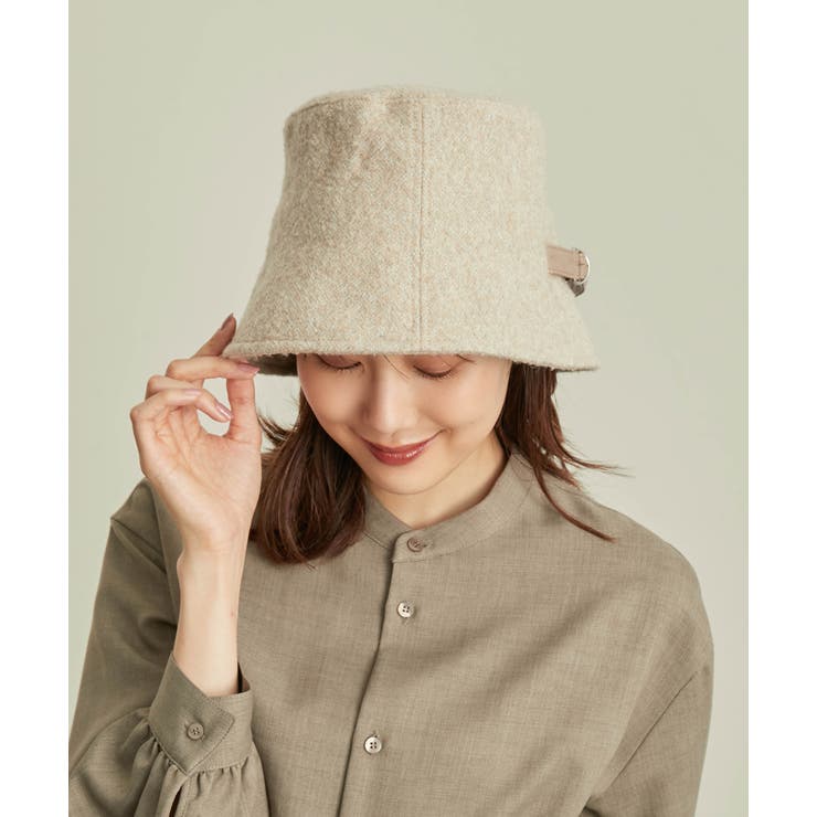 ベージュ(27) | CYCLEWOOLモヘヤ混ヘリンボーンベルトハット | ROPE' PICNIC