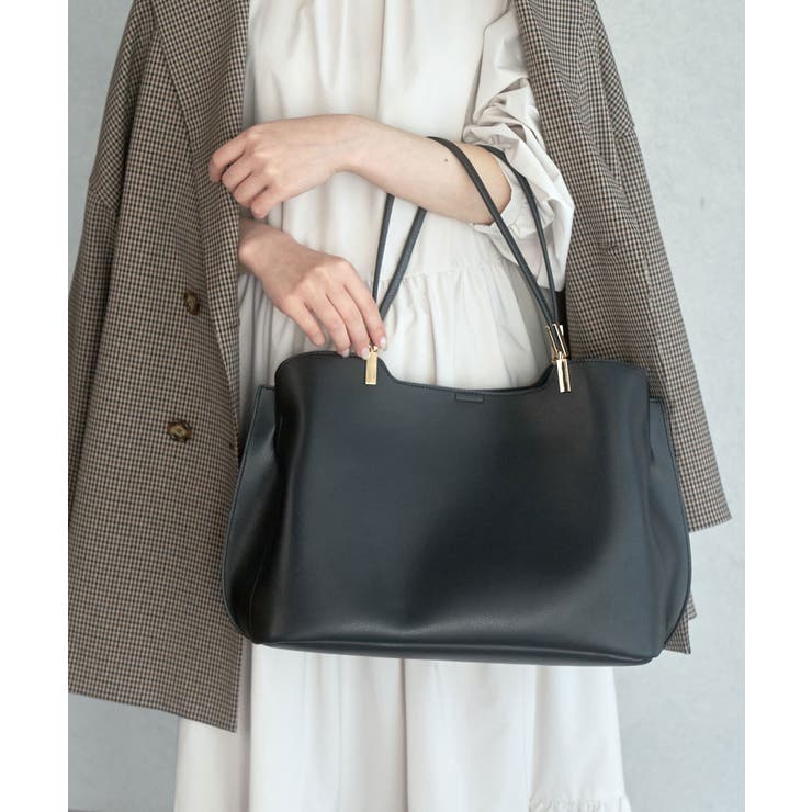 ブラック(01) | 【軽量】レクタンメタル３層A4トートバッグ | ROPE' PICNIC