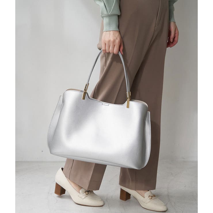 シルバー(93) | 【軽量】レクタンメタル３層A4トートバッグ | ROPE' PICNIC