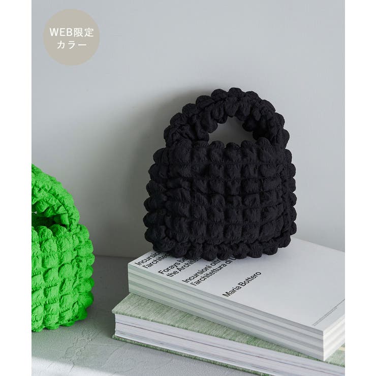 ブラック(01) | ぽこぽこジャガードワンハンドルショルダーバッグ | ROPE' PICNIC