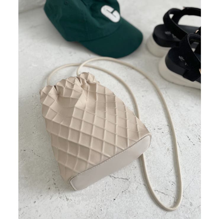 キナリ(16) | スクエアエンボスドロストリングショルダーバッグ | ROPE' PICNIC