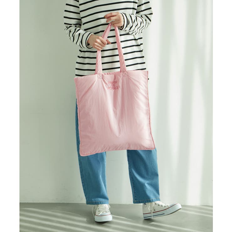 ピンク(63) | A4対応・撥水加工/マカロンカラーパディングトートバッグ | ROPE' PICNIC