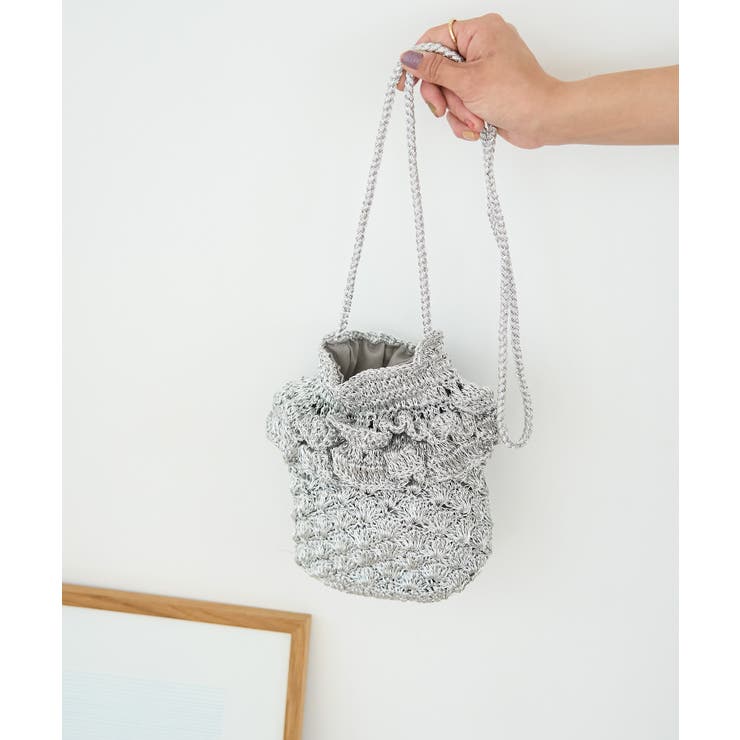 シルバー(93) | メタリックヤーンミニフリルショルダーバッグ | ROPE' PICNIC