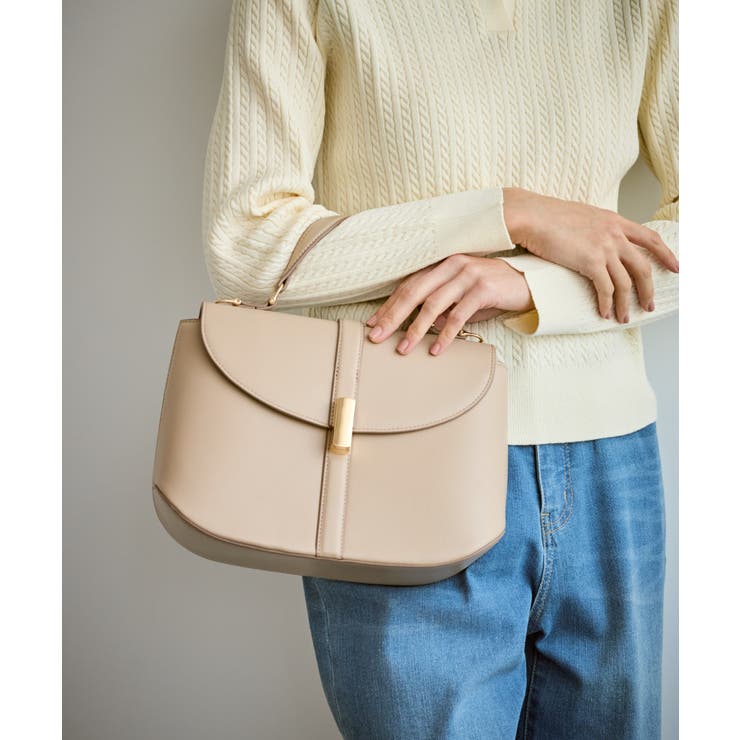 ベージュ系(28) | センターベルトワイドトップハンドル＆ショルダーバッグ | ROPE' PICNIC