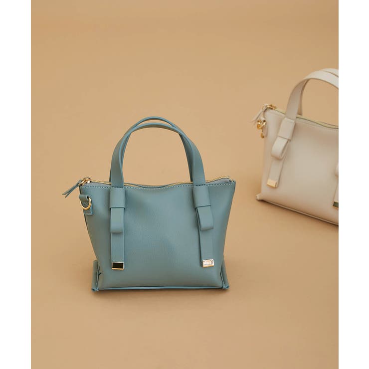 ブルー系(47) | 【WEB限定】フラットリボンハンドルミニトート＆ショルダーバッグ | ROPE' PICNIC