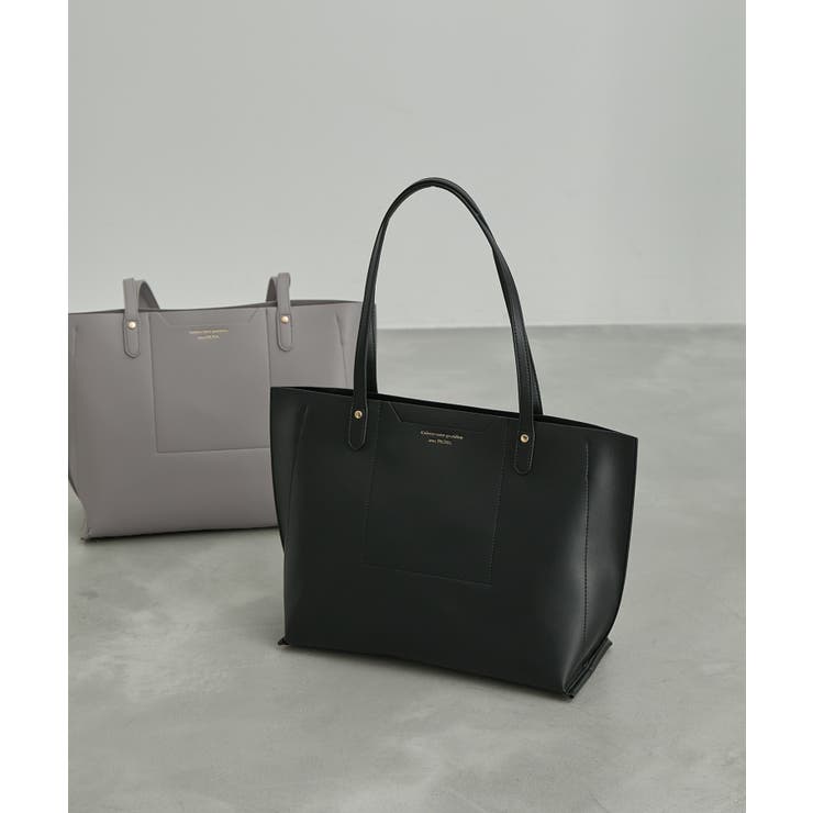 ブラック(01) | 軽量平カシメフロントポケット3層A4トートバッグ | ROPE' PICNIC