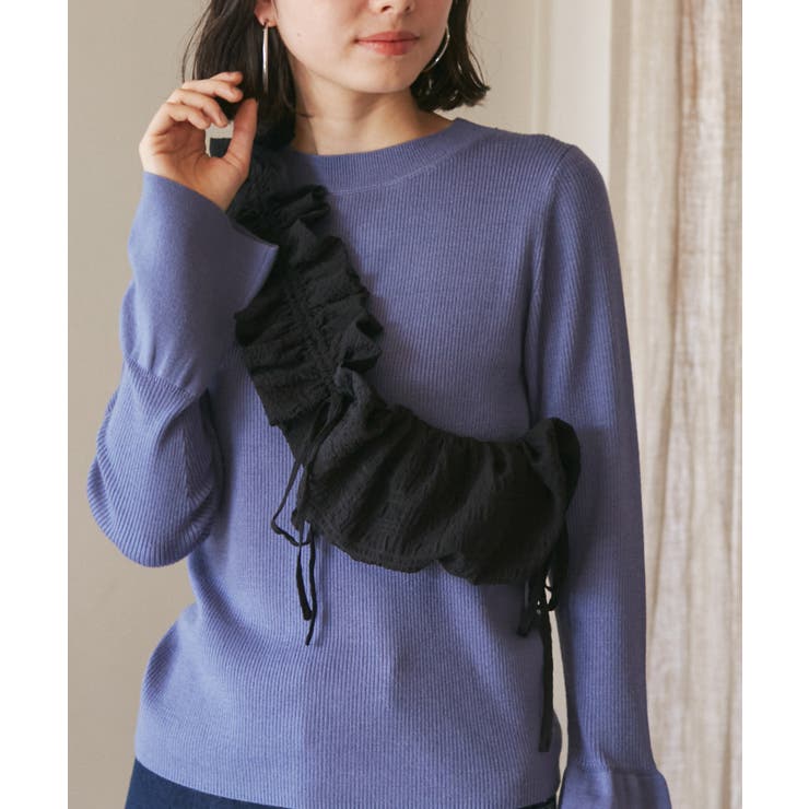 ブラック(01) | シャーリングフリルショルダーバッグ | ROPE' PICNIC