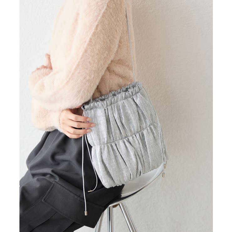 シルバー(93) | メタリックワンハンドルシャーリングミドルバッグ | ROPE' PICNIC