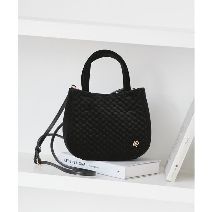 ブラック(01) | キルティングベロアミニショルダーバッグ | ROPE' PICNIC