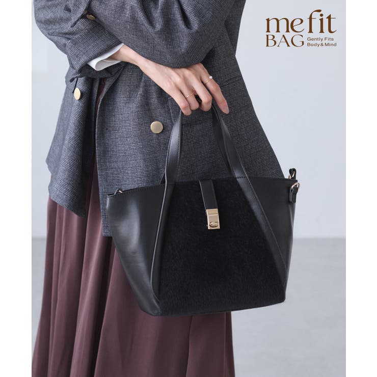 me fit BAG ホースヘア調コンビスクエアフォルムバッグ/2WAY | ROPE' PICNIC | 詳細画像1 