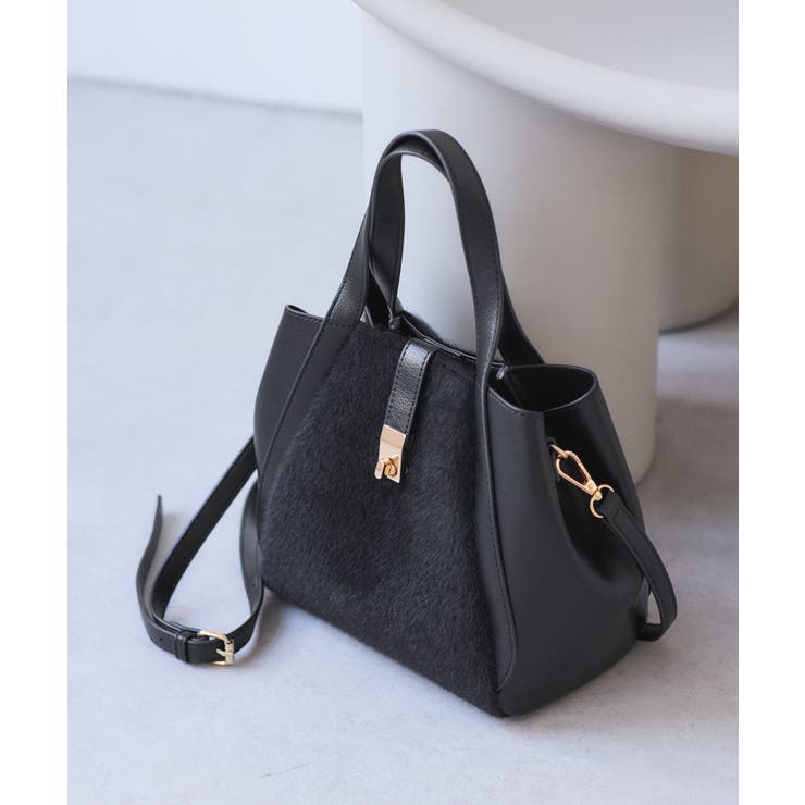 me fit BAG ホースヘア調コンビスクエアフォルムバッグ/2WAY | ROPE' PICNIC | 詳細画像2 