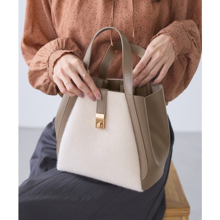 me fit BAG ホースヘア調コンビスクエアフォルムバッグ/2WAY | ROPE' PICNIC | 詳細画像5 