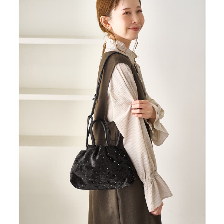 2WAYハンドル シャイニーベロアパースバッグ | ROPE' PICNIC | 詳細画像3 