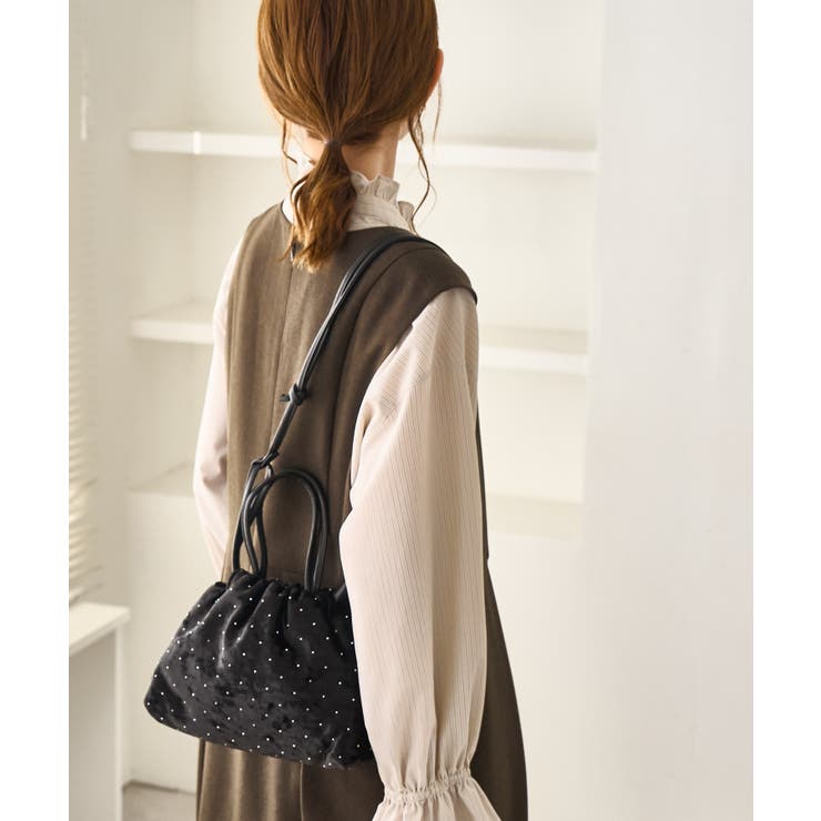 2WAYハンドル シャイニーベロアパースバッグ | ROPE' PICNIC | 詳細画像4 