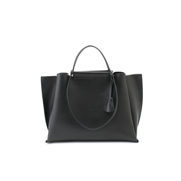 ロペ　黒バッグ E'POR】【A4対応】 Y BAG Wideサイドジップ横型トートバッグ