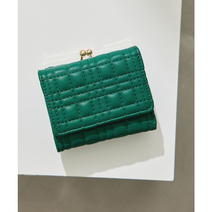 グリーン(30) | がま口キルティング三つ折りミニウォレット | ROPE' PICNIC