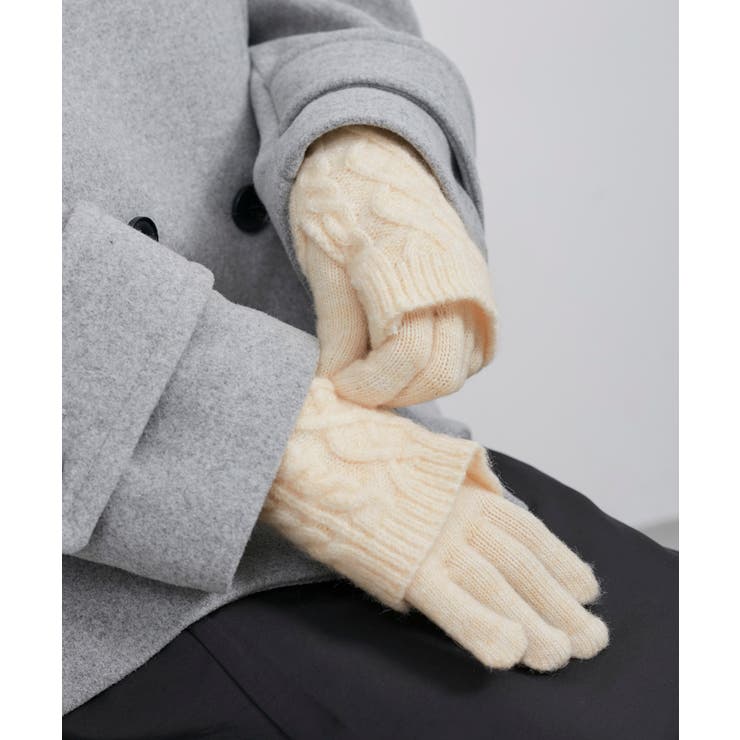 3WAY/ケーブル編み×リブ編みニットグローブ | ROPE' PICNIC | 詳細画像3 