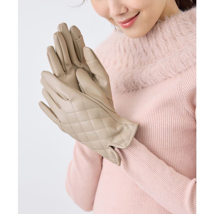 ベージュ系(28) | シンセティックレザーキルティンググローブ | ROPE' PICNIC