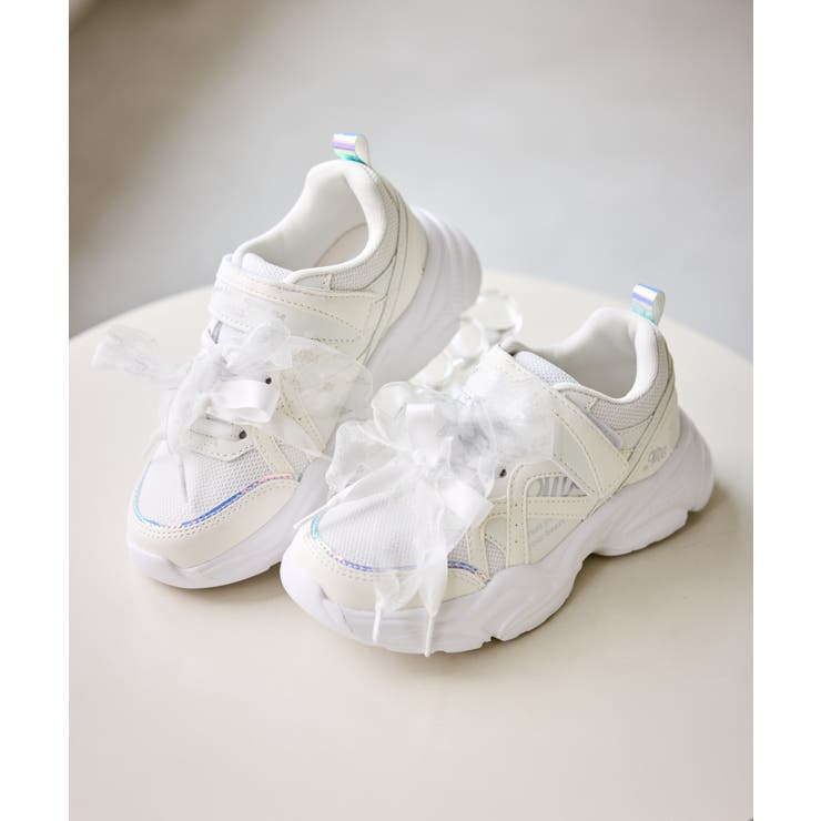 オフホワイト(15) | 【KIDS/キッズ】【＝Me】チュール＆サテンリボンスニーカー | ROPE' PICNIC【KIDS】