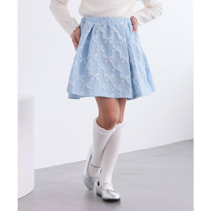 【KIDS/キッズ】インパンツ付きリボン柄タックスカート | ROPE' PICNIC【KIDS】 | 詳細画像1 