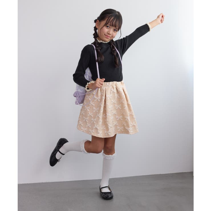 【KIDS/キッズ】インパンツ付きリボン柄タックスカート | ROPE' PICNIC【KIDS】 | 詳細画像3 