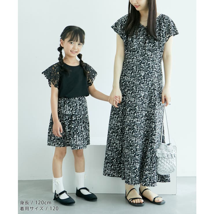 【KIDS】花柄パイピングギャザースカート/リンクコーデ | ROPE' PICNIC【KIDS】 | 詳細画像2 