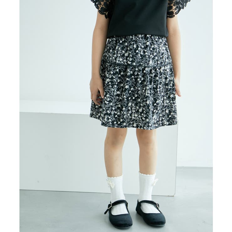 【KIDS】花柄パイピングギャザースカート/リンクコーデ | ROPE' PICNIC【KIDS】 | 詳細画像3 