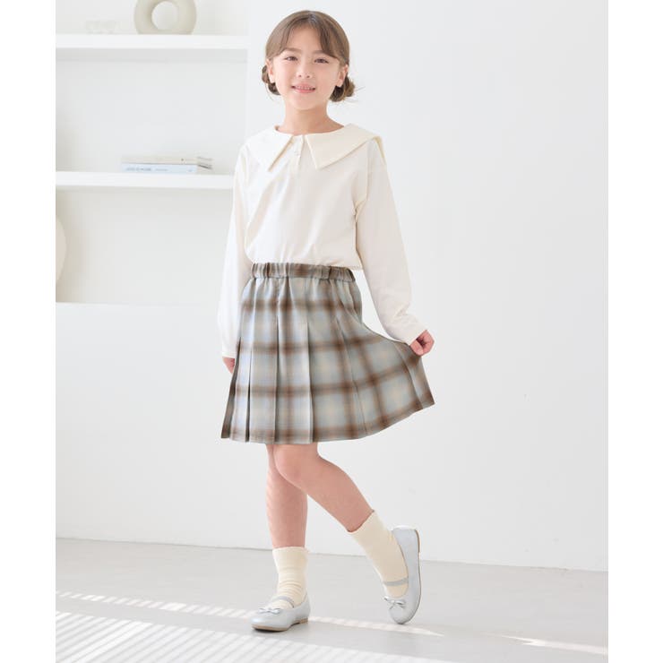 【KIDS キッズ】インパンツ付きオンブレチェックプリーツスカート リンクコーデ | ROPE' PICNIC【KIDS】 | 詳細画像3 