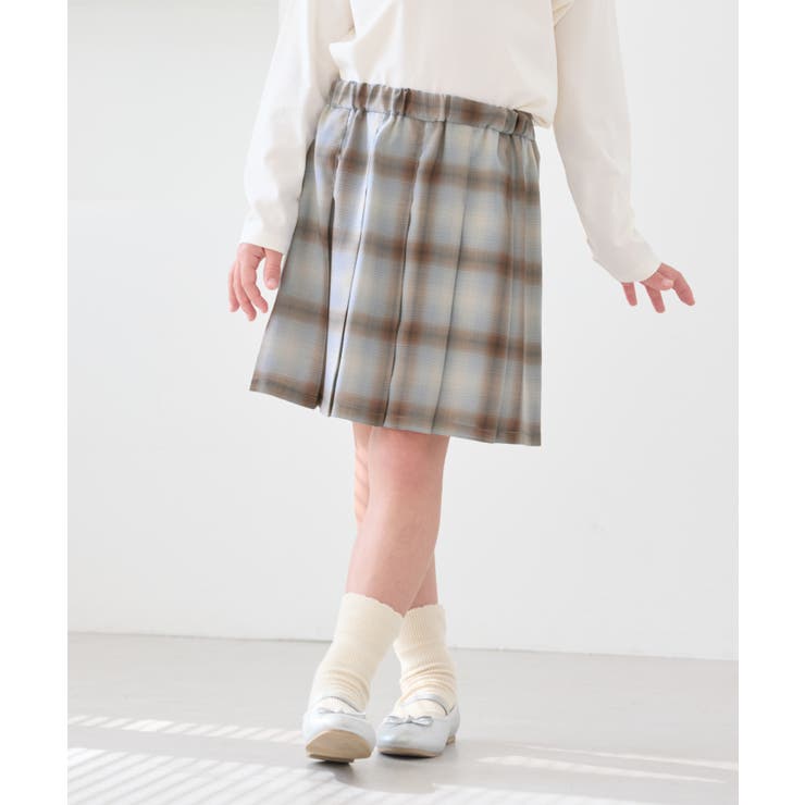 【KIDS キッズ】インパンツ付きオンブレチェックプリーツスカート リンクコーデ | ROPE' PICNIC【KIDS】 | 詳細画像4 