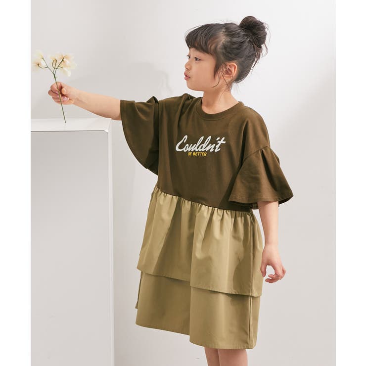 【KIDS】リンクコーデ/ロゴプリントティアードドッキングワンピース | ROPE' PICNIC【KIDS】 | 詳細画像1 