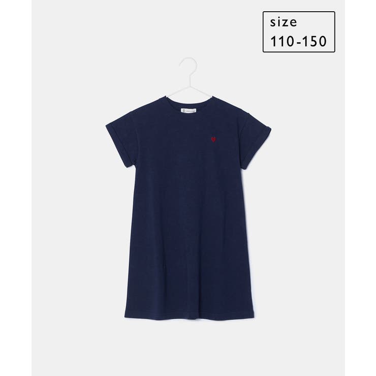 ネイビー(40) | 【KIDS】ハート刺繍入りバックロゴプリントワンピース/リンクコーデ | ROPE' PICNIC【KIDS】