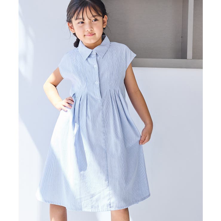 サックス(48) | 【KIDS/キッズ】コードレーンシャツワンピース | ROPE' PICNIC【KIDS】