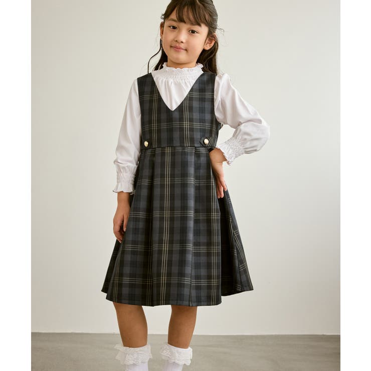 ネイビー(40) | 【KIDS/キッズ】フレアタックジャンパースカート/セレモニー対応 | ROPE' PICNIC【KIDS】